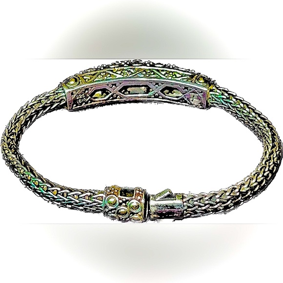 John Hardy 925 Silver Classic Chain Bracelet 3 Citrine & 18k Gold Accents 6.5mm - Picture 8 of 8